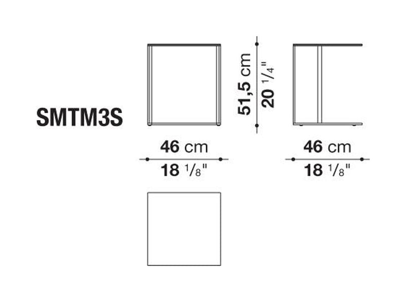 Elios - Square Small Table 46cm (SMTM3S & SMTM3S_CL)